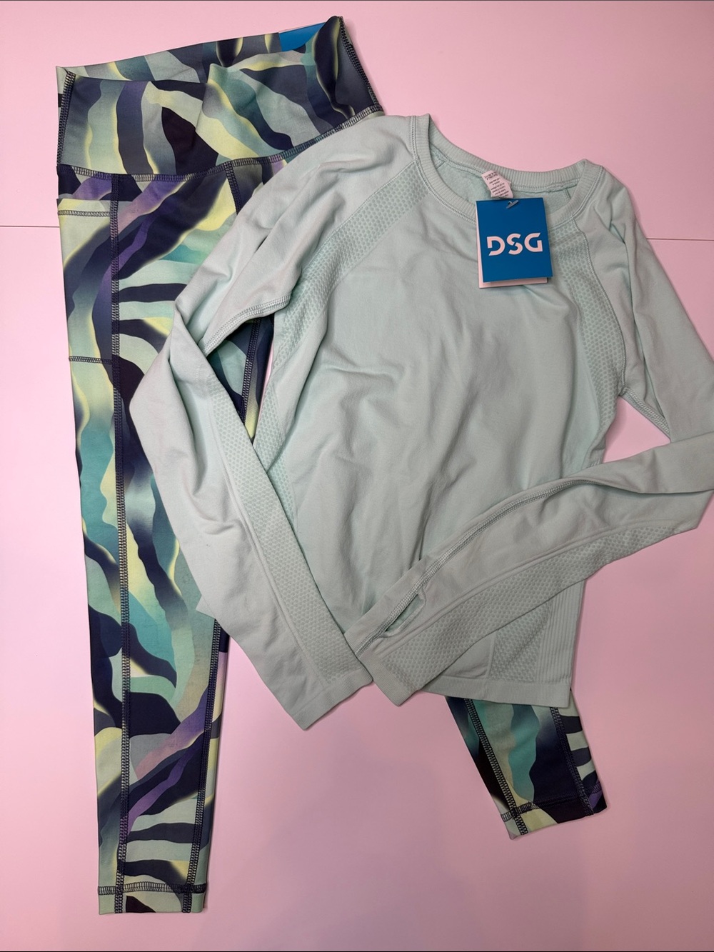 DSG Mint Athletic Long Sleeve Top with Leggings